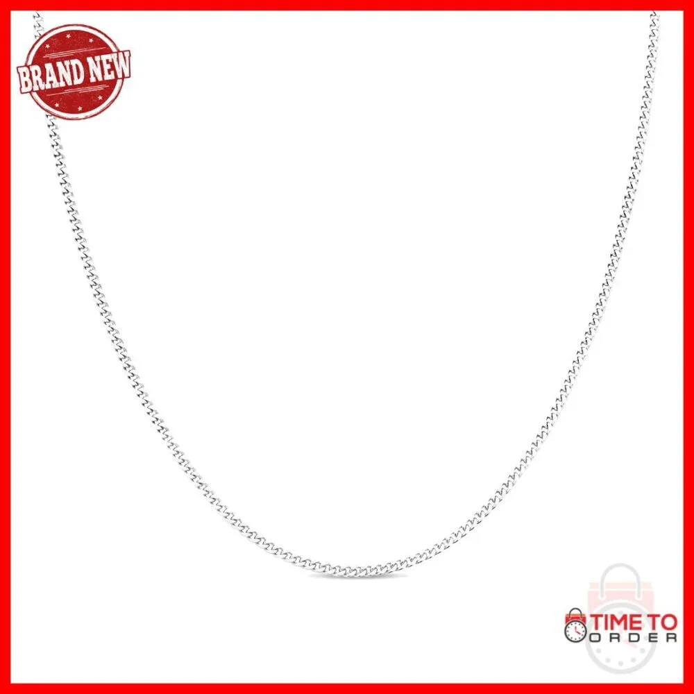 Sterling Silver Cuban Link Chain Necklace 30 Inch Curb Style
